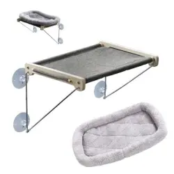 IntiMeg Hábitat para gatos con ventosa para ventana - Gris