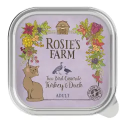 Rosie's Farm comida húmeda y pienso para gatos ¡con gran descuento! Pienso Pavo con boniato (400 g) + Tarrinas pavo y pato (16 x 100 g)