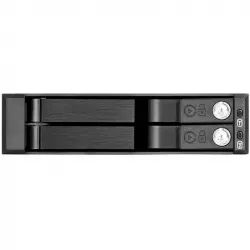 Silverstone FS202B Frontal de 3.5" Negro para 2 Discos Duros SATA 2.5