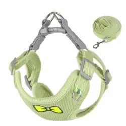 UAMLY Juego de correa para gato (verde) - S