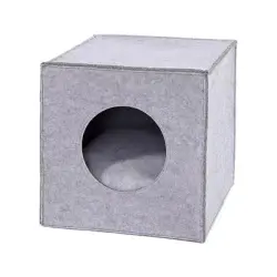UAMLY Una cueva de fieltro para gatos con cojín - gris