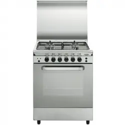 Vitrokitchen UN55IB Cocina de Gas Butano 4 Zonas + Horno Inox