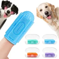 ZooVenture Cepillo de dientes de silicona para perros - Dedos, libre de BPA - Cepillo de dientes de silicona - Morado