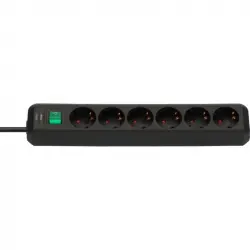 Brennenstuhl Eco-Line Regleta de Enchufes con 6 Tomas de Corriente e Interruptor 1.5m Negro