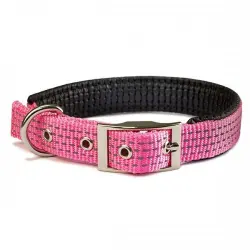 Collar de nylon liso para perros color Rosa