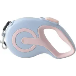 HausPets Correa retráctil antienredos de 5 m, azul/rosa - Artículo 1