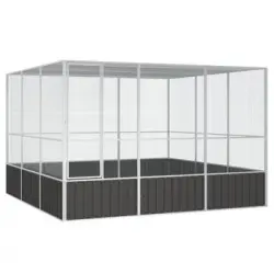 Jaula Pájaros Acero Galvanizado Antracita 302,5x324,5x211,5 Cm Vidaxl