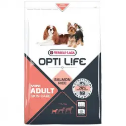 Pienso Para Perros Opti Life Skin Care Mini Con Salmón Y Arroz | Pienso Para Perros De Raza Mini Versele Laga | Comida Para Perros 7,5 Kgs