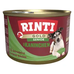 Rinti Gold Senior 12 x 185 g para perros - Conejo