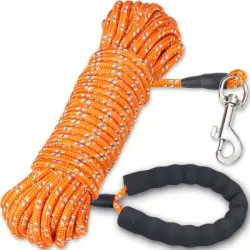 UAMLY Correa flotante larga para el adiestramiento de perros - naranja 15m
