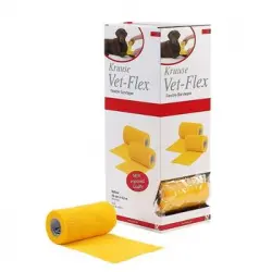 Vendaje Vet-flex Flexible Para Animales 10 M X 4,5 Cm - Caja 10 Rollos - Color Amarillo