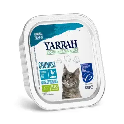 Yarrah Bio Bocaditos 6 x 100 g en salsa para gatos - Pescado con espirulina ecológica