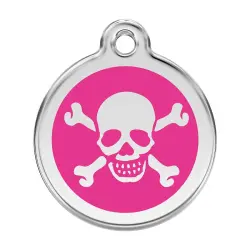 Placa identificativa Calavera Fucsia M