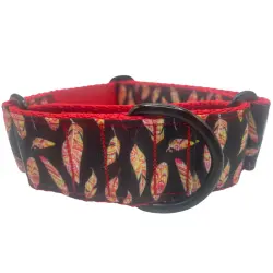 EGV - Collar Martingale 4 cm ancho, Collar galgo hecho a mano en España (Plumas)