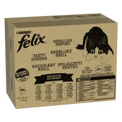 Felix Tasty Shreds 120 x 80 g - Jumbopack - Selección mixta en salsa