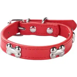 HausPets Collar acolchado de piel sintética para perro, rojo, pequeño - Artículo 1
