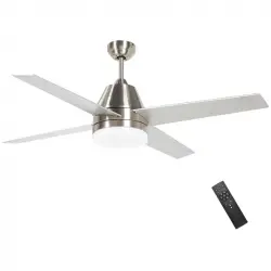 Homcom Ventilador de Techo con Luz 46W Ø129cm Motor DC con 4 Aspas Plata