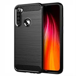 Max Power Digital Funda Fibra De Carbono Para Xiaomi Redmi Note 8 Antigolpes Silicona Negra