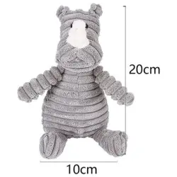 Pawffee Peluche de rinoceronte para perros pequeños - 10×20cm