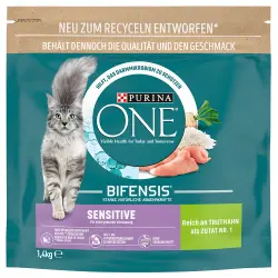 Purina ONE Sensitive pienso para gatos - 1,4 kg