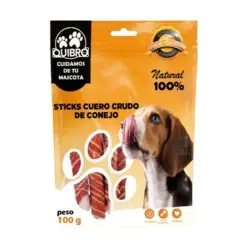 Quibro Stick Cuero Crudo de Conejo Snack Natural para Perros, 1 x 100 gr