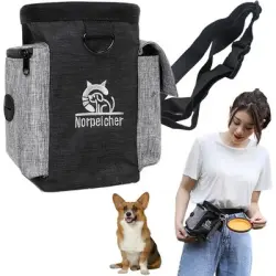 ZooVenture Bolsa portátil 2 en 1 para premios de perros - Color: Negro