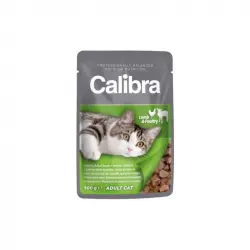 Calibra cat pouch comida húmeda pollo ternera, Unidades 24x100 Gr