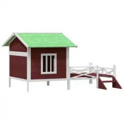 Caseta Para Perros Madera Maciza Pino Color Moca 159x120x88,5cm Vidaxl