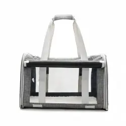 FurryFusion Bolsa de transporte para perros y gatos - Gris