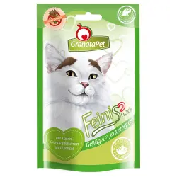 GranataPet Feinis snacks para gatos - Ave y catnip - 50 g