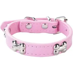 HausPets Collar acolchado de piel sintética para perro, rosa, pequeño - Artículo 1