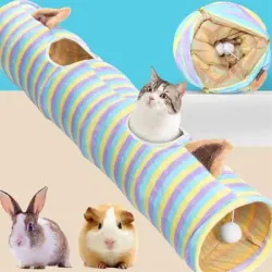 IntiMeg Túnel de juguete de gamuza para gatos y animales pequeños - Una pieza