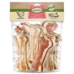 Lukullus 750 g Pack XXL de snacks para perros ¡a precio especial!  - Pack mixto de huesos rellenos: pollo y pato (15 cm)