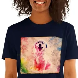Mascochula camiseta mujer lienzo personalizada con tu mascota azul marino