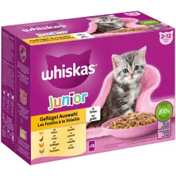 Whiskas Junior 12 x 85/100 g en bolsitas - Selección de ave en gelatina - 12 x 85 g