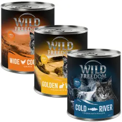 Wild Freedom Adult 6 x 800 g - receta sin cereales - Pack mixto (2 x Pollo, 2 x Abadejo, 2 x Conejo)