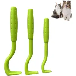 ZooVenture Kit reutilizable para la eliminación de garrapatas en mascotas - Juego de 3 piezas verdes