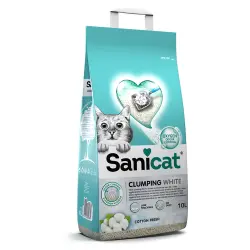Arena aglomerante Sanicat Clumping algodón fresco para gatos  - 10 l
