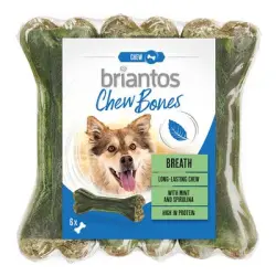 Briantos Chew Bones Breath huesos con menta y espirulina - 6 x 12 cm (330 g)