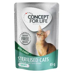 Concept for Life Sterilised Cats sin cereales con conejo en salsa - 12 x 85 g