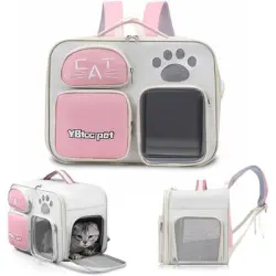 FurryFusion Mochila para perros y gatos - Rosa