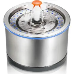 HausPets Fuente de agua gatos acero inoxidable, 2,5 l, filtración 4 etapas - 2,5 litros