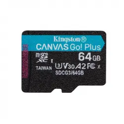 Kingston Canvas Go Plus MicroSDXC 64GB UHS-I U3 V30 Clase 10