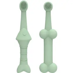 Pawffee 4 cepillos de dientes verdes para gatos y perros (11,9 y 11,6 cm) - 1 pieza