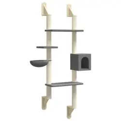 vidaXL Árbol rascador para gatos de pared gris oscuro 180 cm
