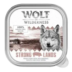 Wolf of Wilderness Adult 6 x 150 g en minitarrinas - Strong Lands, con cerdo