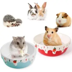 ZooVenture Cuencos de cerámica con forma de animales pequeños (2 piezas) - Juego de 2 piezas | Colores: Azul, Rojo