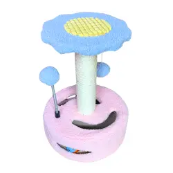 Arbol Rascador para Gatos. Rascador Gato Pequeño de 35 CM. Torre para Gatos con 2 Bolas de Juego. Arranhador para Gatos. Arbol Gato en Forma de Flor