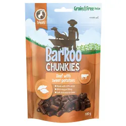 Barkoo Chunkies palitos rellenos para perros - Vacuno y boniato - 3 x 100 g
