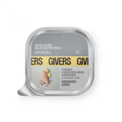 Givers Comida Húmeda Natural Para Gatos con Pollo y Vegetales, 1 x 85 gr